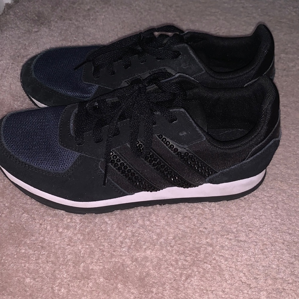 Adidas bedazzled tennis shoes